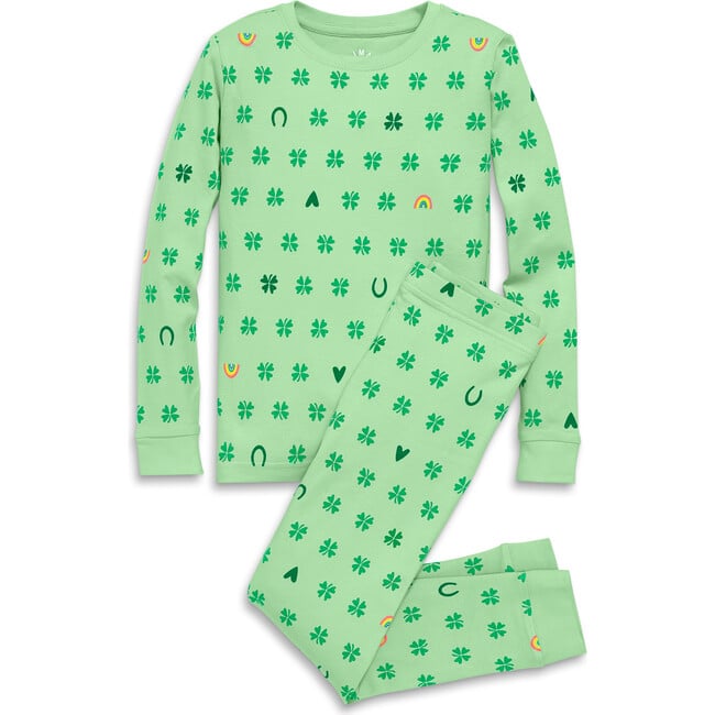 Kids Organic Pj Set In Good Luck Charms, Pear Good Luck Charms