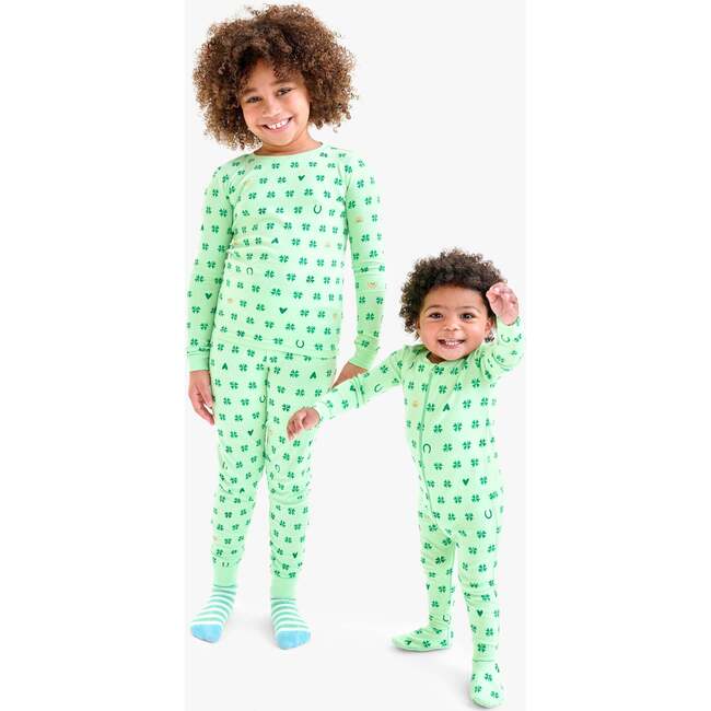 Kids Organic Pj Set In Good Luck Charms, Pear Good Luck Charms - Pajamas - 3