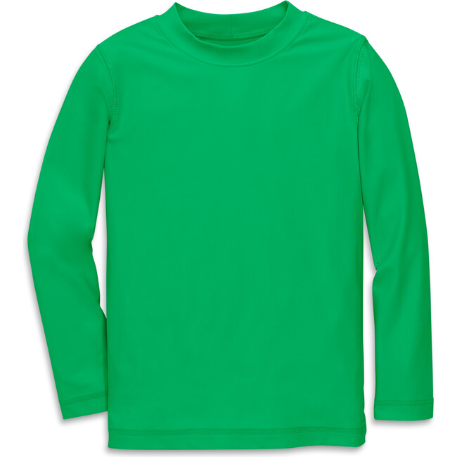 Kids Long Sleeve Rash Guard, Green Apple