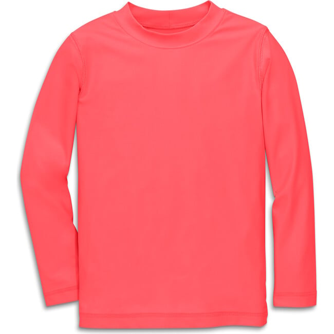 Kids Long Sleeve Rash Guard, Bright Azalea - Rash Guards - 1