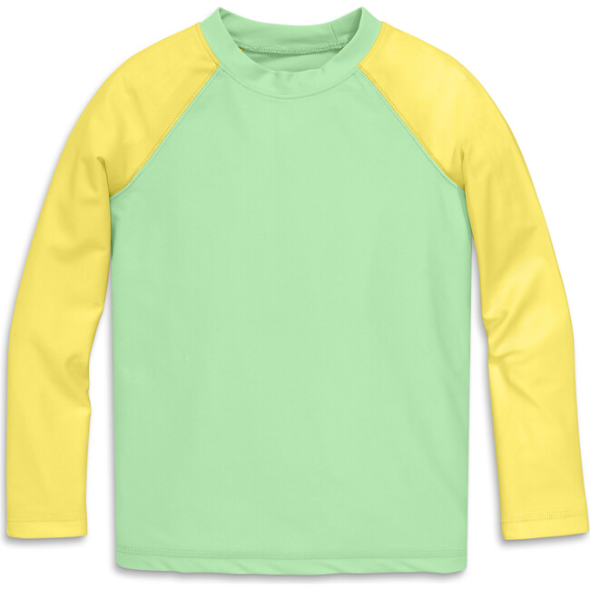 Kids Long Sleeve Baseball Rash Guard, Pear Banana