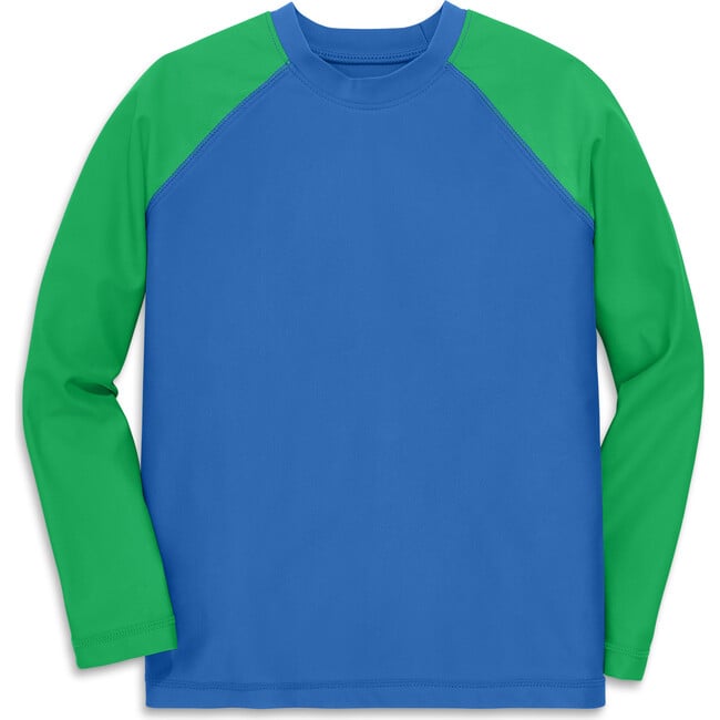 Kids Long Sleeve Baseball Rash Guard, Blueberry Green Apple