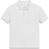 Kids Short Sleeve Pique Polo, White - Polo Shirts - 1 - thumbnail