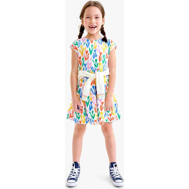 Kids Backyard Dress In Rainbow Tulip Fields, White Rainbow Tulips - Dresses - 3