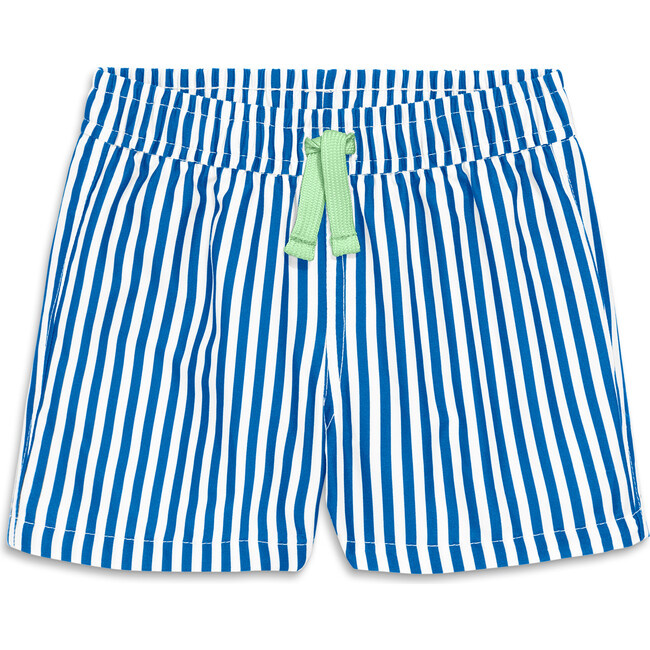 Baby Swim Trunk In Stripe, Blueberry White Stripe