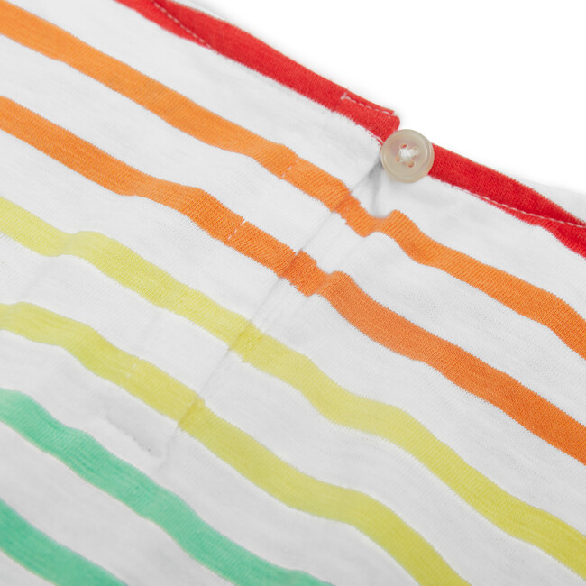 Kids Backyard Dress In Double Rainbow Stripe, White Double Rainbow Stripe - Dresses - 2