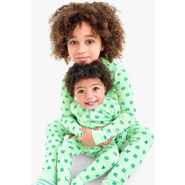 Baby Organic Zip Footie In Good Luck Charms, Pear Good Luck Charms - Footie Pajamas - 2