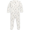 Baby Organic Zip Footie In Starry Night, Ivory Stars Moons - Footie Pajamas - 1 - thumbnail