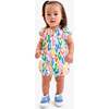 Baby Flutter Sleeve Shortie In Rainbow Tulip Fields, White Rainbow Tulips - Rompers - 2