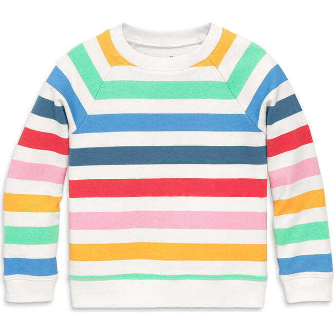 Kids Sweatshirt In Candy Stripe, Ivory Candy Stripe