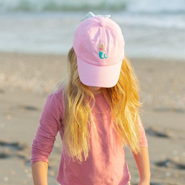 Mermaid Bow Baseball Hat, Pink - Hats - 3