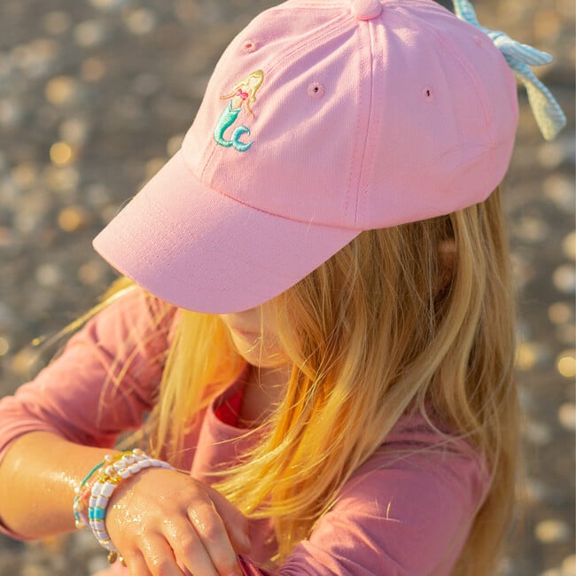 Mermaid Bow Baseball Hat, Pink - Hats - 4