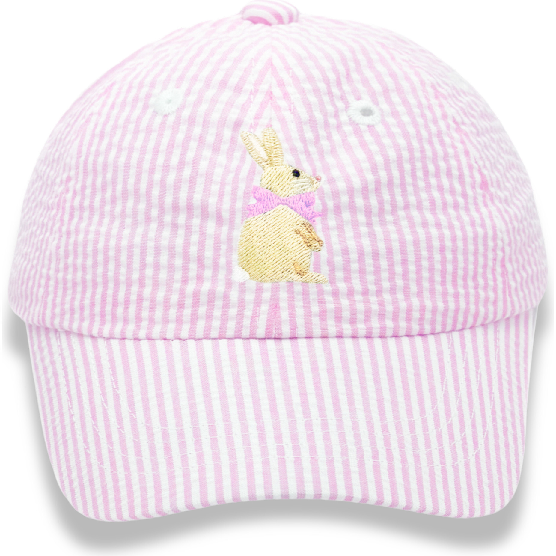 Bunny Bow Baseball Hat, Pink - Hats - 1