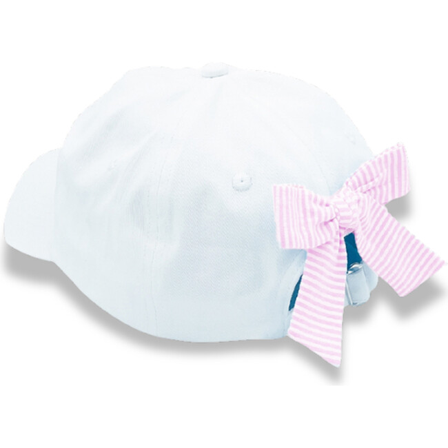 Birthday Girl Bow Baseball Hat, White - Hats - 3