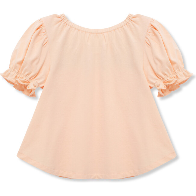 Embroidered Knit Top, Peach - T-Shirts - 2