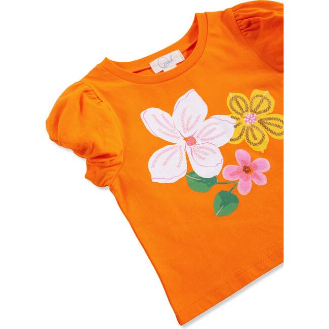 Magnolia Print Short Set, Orange - Mixed Apparel Set - 3