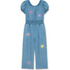 Embroidered Lightweight Denim Jumpsuit, Indigo - Mixed Apparel Set - 1 - thumbnail