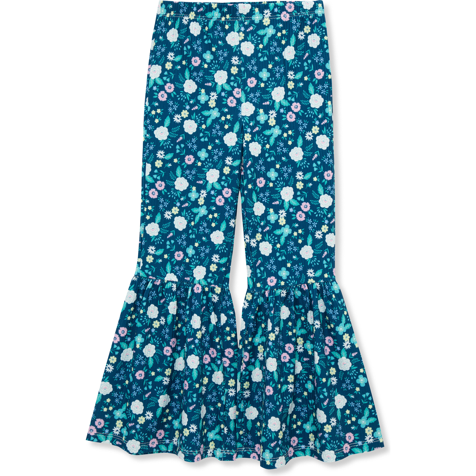 Ditsy Floral Flare Pant, Blue - Pants - 1