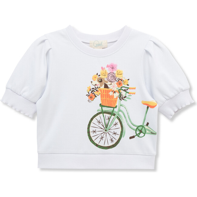 Bicycle Puppy Top, White