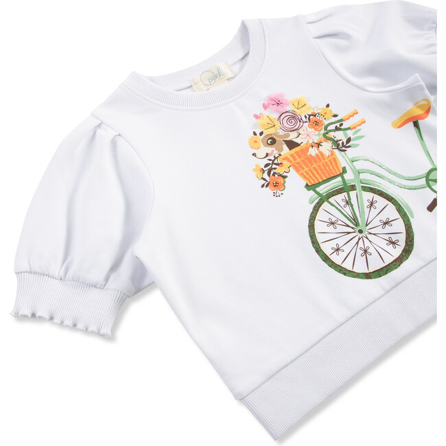 Bicycle Puppy Top, White - T-Shirts - 3