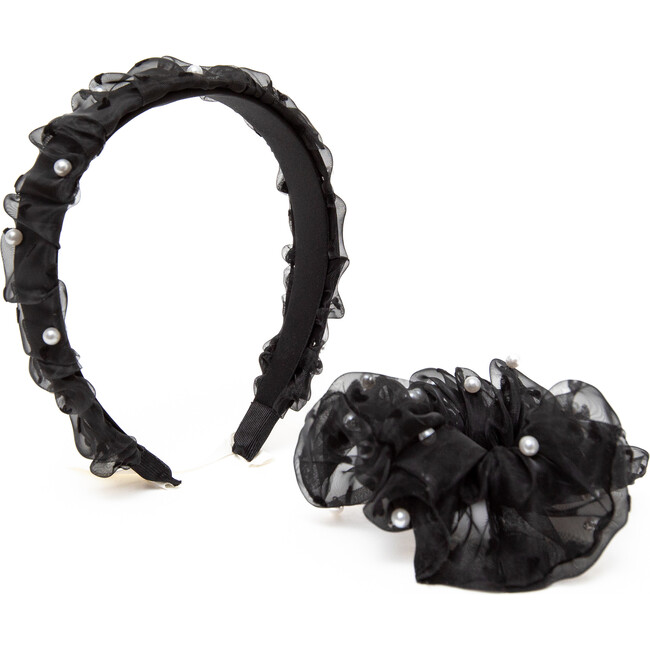 Luna Headband and Hairties Set, Black