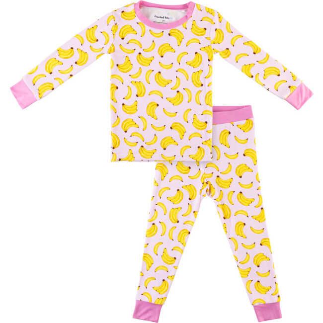 Toddler Bamboo Pajamas, Banana Pink