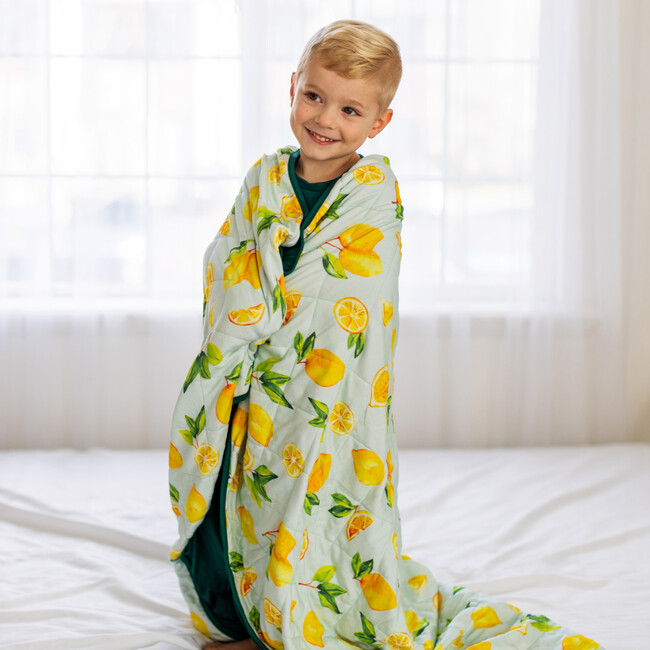 Toddler Bamboo Blanket, Lemon Boy - Blankets - 2