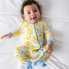 Baby Bamboo Pajamas w/ DreamCuffs®, Banana Blue - Footie Pajamas - 2