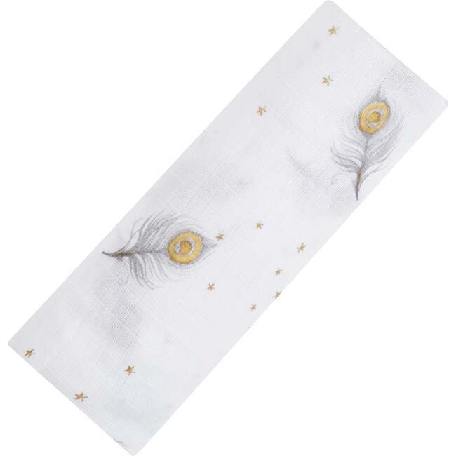 Organic Cotton Muslin Swaddle, Magical Feathers