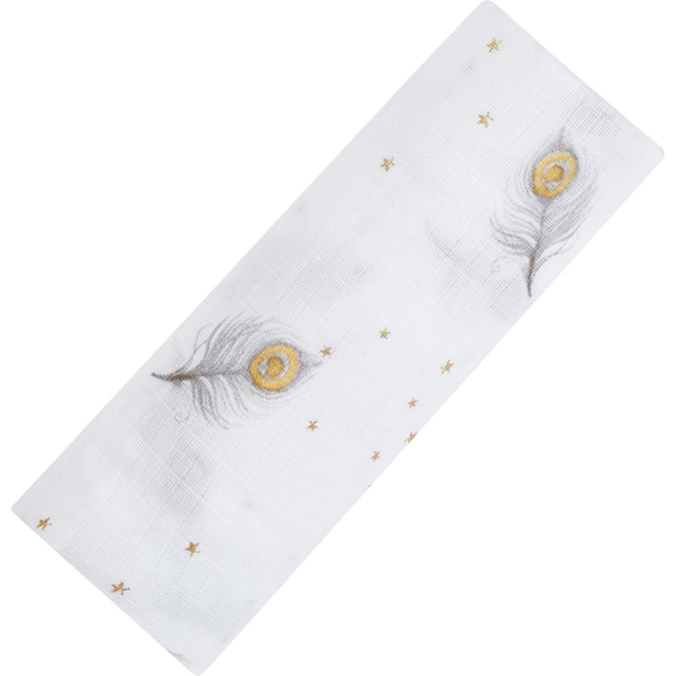 Organic Cotton Muslin Swaddle, Magical Feathers - Swaddles - 1