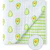 Organic Muslin Four-Layer Reversible Snug Blanket, Avocado - Blankets - 1 - thumbnail