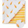 Organic Muslin Four-Layer Reversible Snug Blanket, Carrot - Blankets - 1 - thumbnail