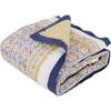 Block-Printed Cotton Crib Quilt, Seminyak Blue - Quilts - 1 - thumbnail