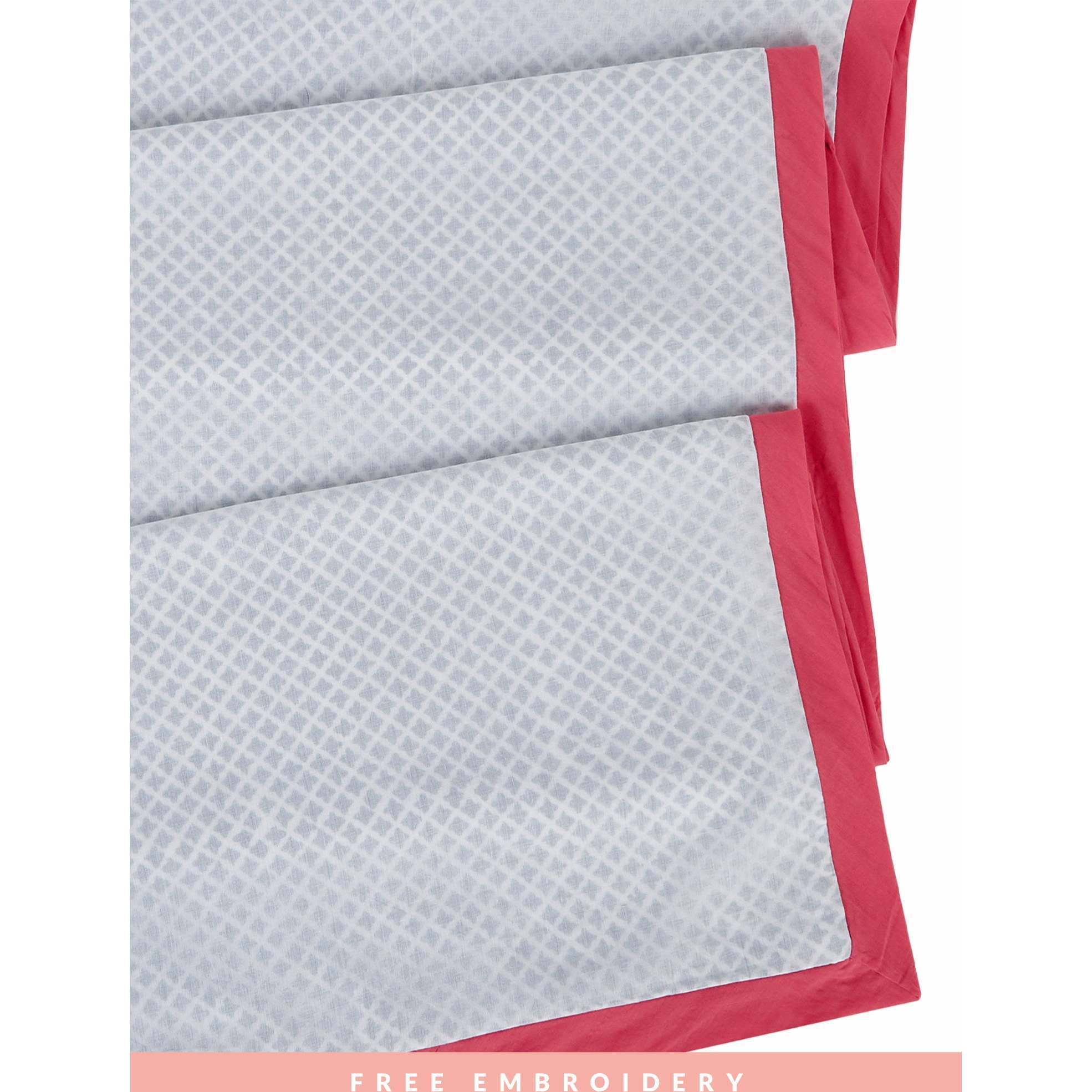 Block-Printed Cotton Dohar, Seminyak Pink - Blankets - 1