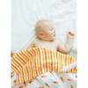 Organic Muslin Four-Layer Reversible Snug Blanket, Carrot - Blankets - 2