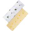 Organic Muslin Swaddle Gift Set, Busy Bees - Swaddles - 1 - thumbnail