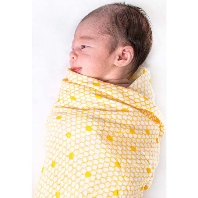 Organic Muslin Swaddle Gift Set, Busy Bees - Swaddles - 2