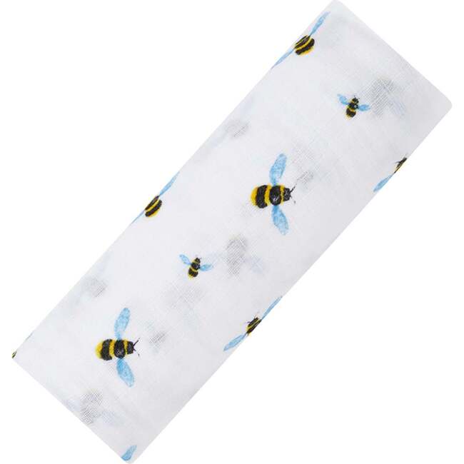 Organic Cotton Muslin Swaddle, Bee