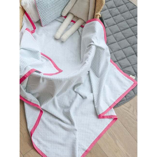 Block-Printed Cotton Dohar, Seminyak Pink - Blankets - 4