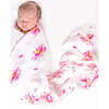 Organic Cotton Muslin Swaddle, Magical Lotus - Swaddles - 2