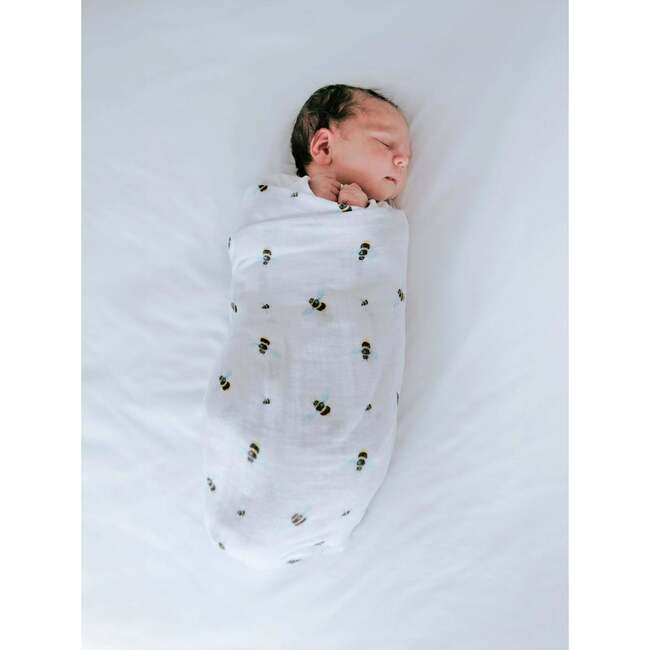 Organic Cotton Muslin Swaddle, Bee - Swaddles - 2