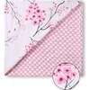 Organic Muslin Four-Layer Reversible Snug Blanket, Cherry Blossom - Blankets - 1 - thumbnail