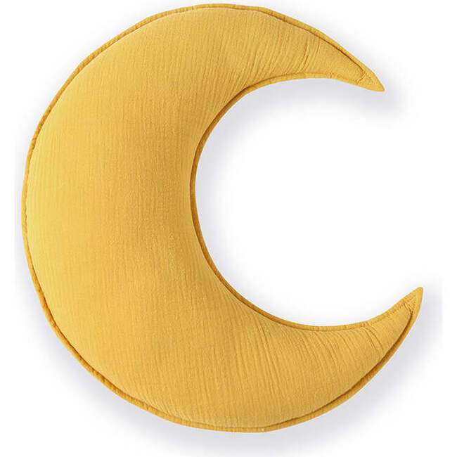 Handmade Decorative Nursery Moon Cushion/Pillow, Mustard - Pillows - 1