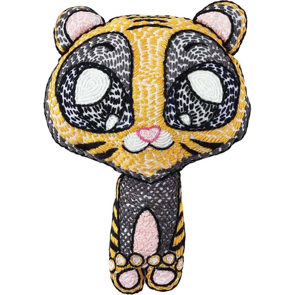 Handmade Kantha Stitched Bedtime Buddy, Tara the Tiger - Plush - 1