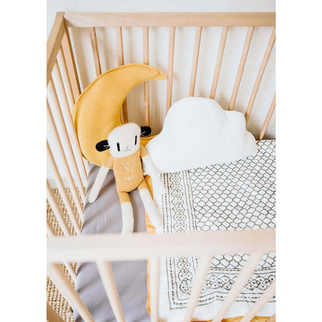 Handmade Decorative Nursery Moon Cushion/Pillow, Mustard - Pillows - 2