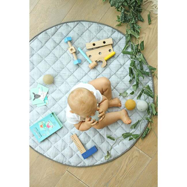 Washable Brush-Stroked Play Mat, Grey - Playmats - 2