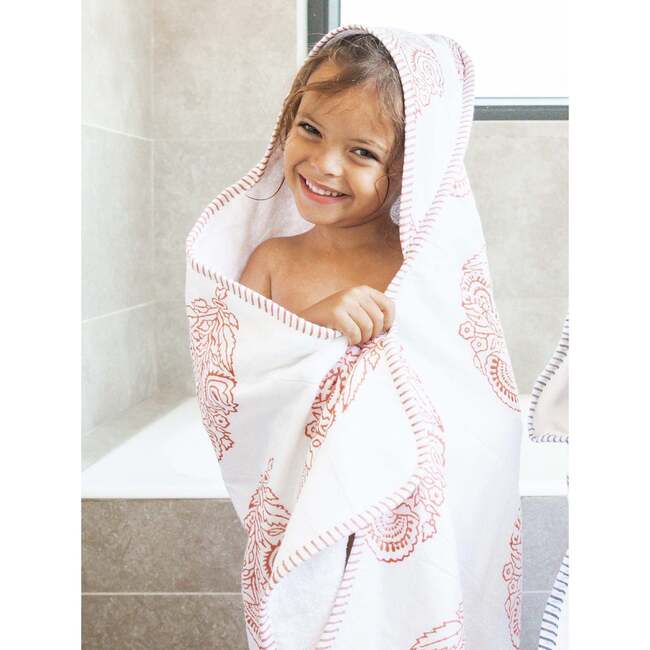 Block-Printed Terry Towel, Pink City