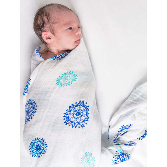 Organic Cotton Muslin Swaddle, Mandala - Swaddles - 2