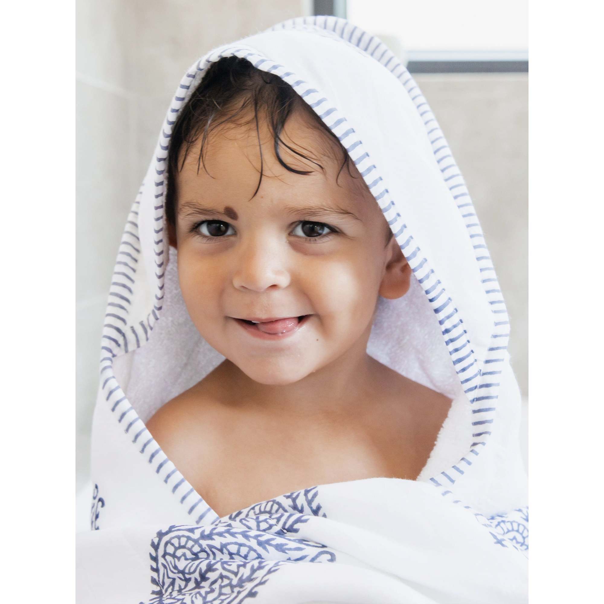Block-Printed Terry Towel, Fort - Towels - 1