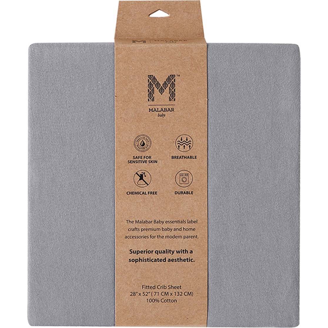 Certified Organic Knit Cotton Crib Sheets, Erawan Grey - Crib Sheets - 1